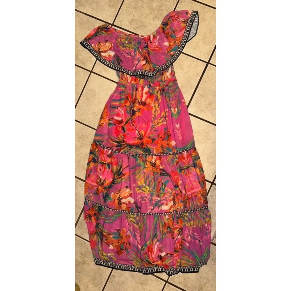 Women’s Floral Jealous Tomato Maxi Dress Size Large